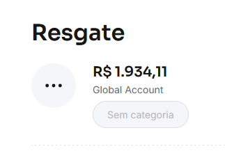 Comprovante de resgate de R$ 1.934,11