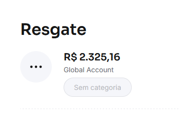 Comprovante de resgate de R$ 2.325,16